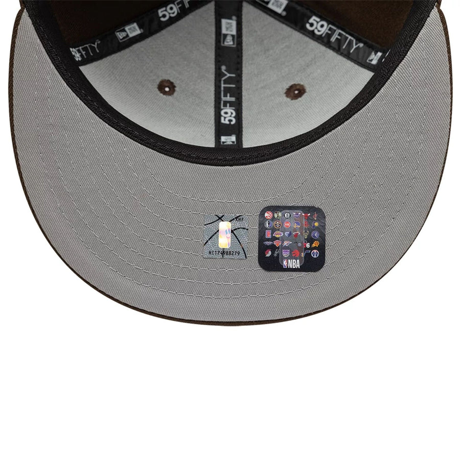 This is a Brooklyn Nets NBA Dark Brown 59FIFTY Fitted Cap 2
