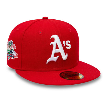 Pictured is this Athletics MLB World Series 1989 Red 59FIFTY Fitted cap. 1