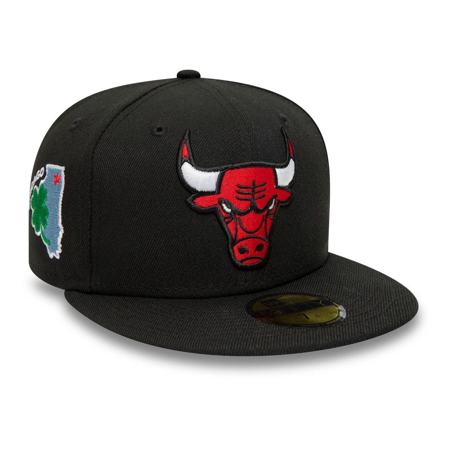 This is a Chicago Bulls Black State Black 59FIFTY Fitted Cap 1