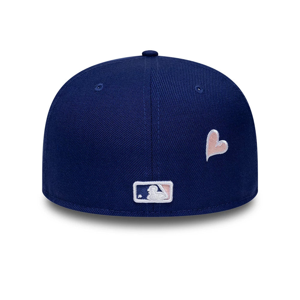 Pictured is this MLB Heart LA Dodgers 59FIFTY Fitted cap in dark blue. 3