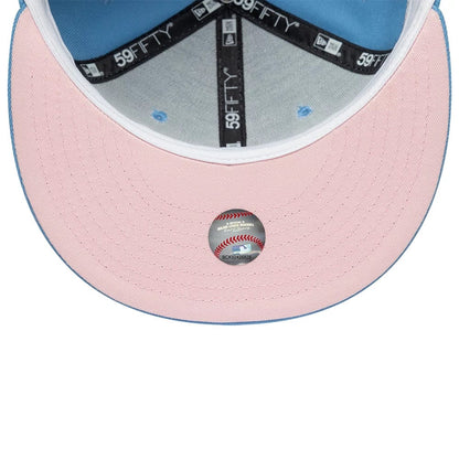 Pictured is this MLB Heart New York Yankees 59FIFTY Fitted cap in pastel blue. 2