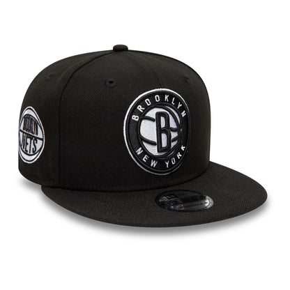 Pictured is this Brooklyn Nets NBA Black 9FIFTY Snapback Adjustable cap. 1