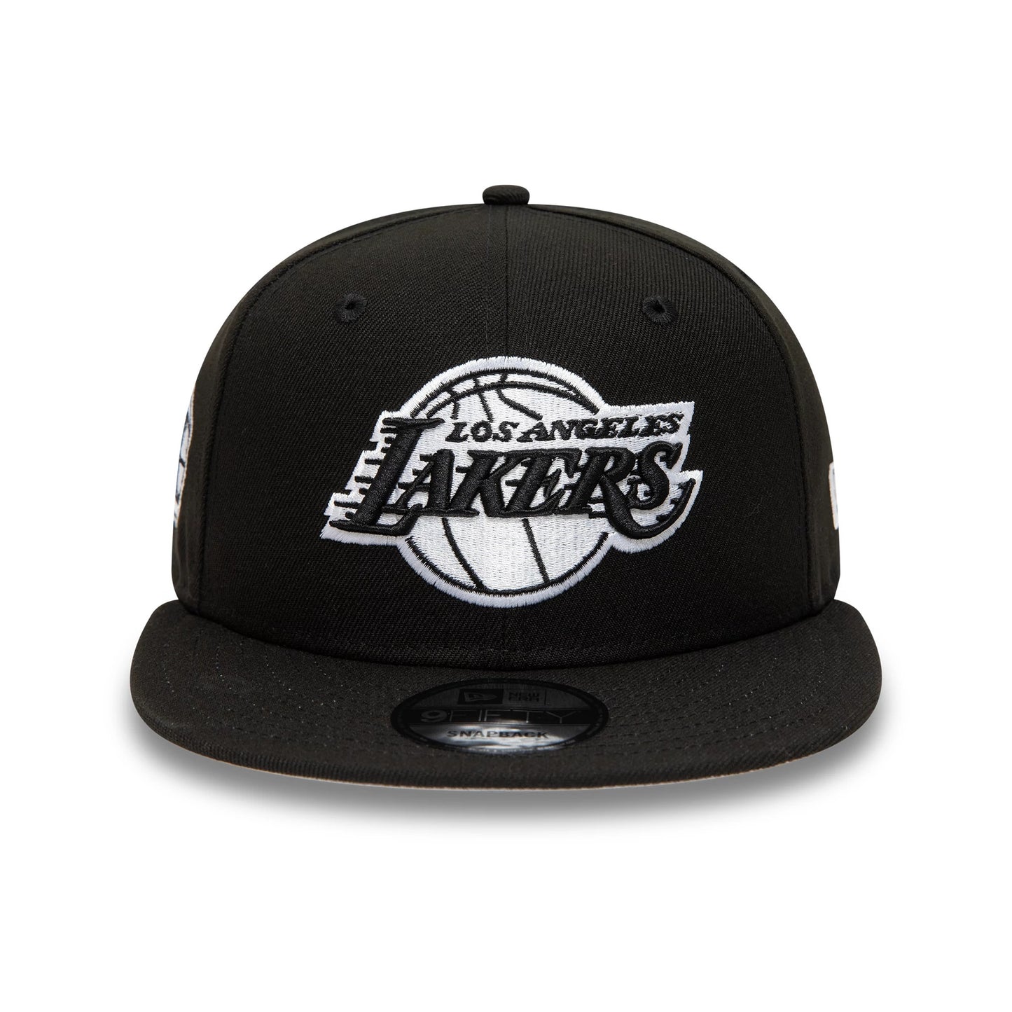 Pictured is this LA Lakers NBA Sidepatch Black 9FIFTY Snapback Adjustable cap. 3