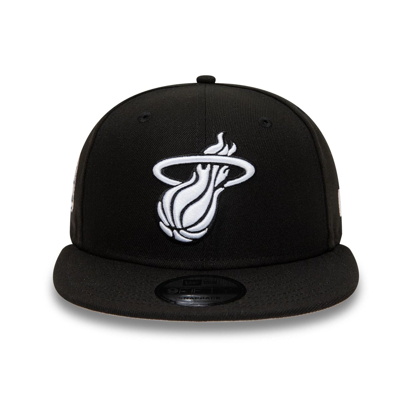 Pictured is this Miami Heat NBA Black 9FIFTY Snapback Adjustable cap. 3