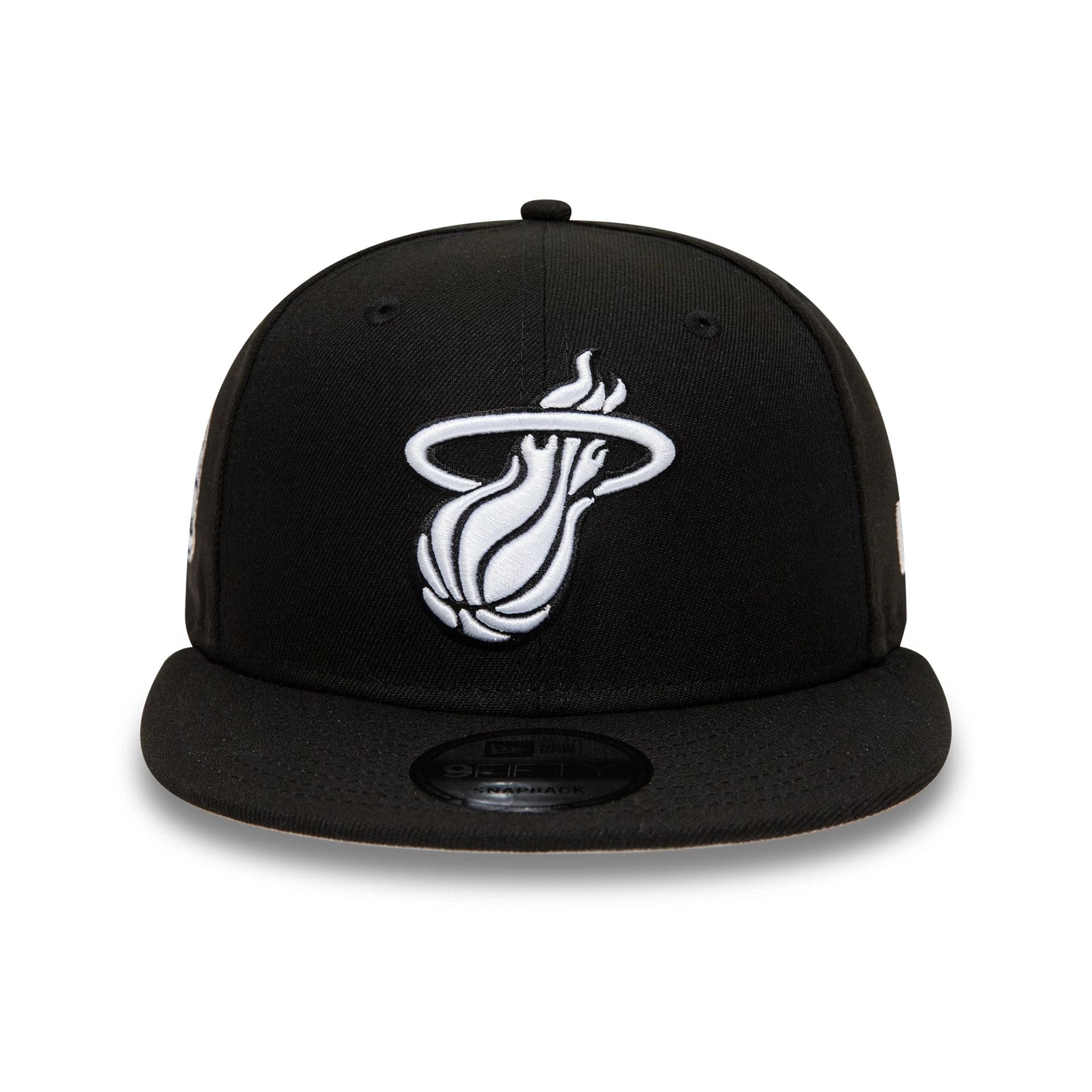 Pictured is this Miami Heat NBA Black 9FIFTY Snapback Adjustable cap. 3