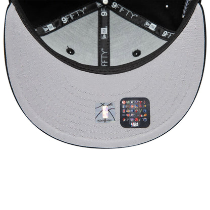 Pictured is this New York Knicks NBA Black 9FIFTY Snapback Adjustable cap. 2