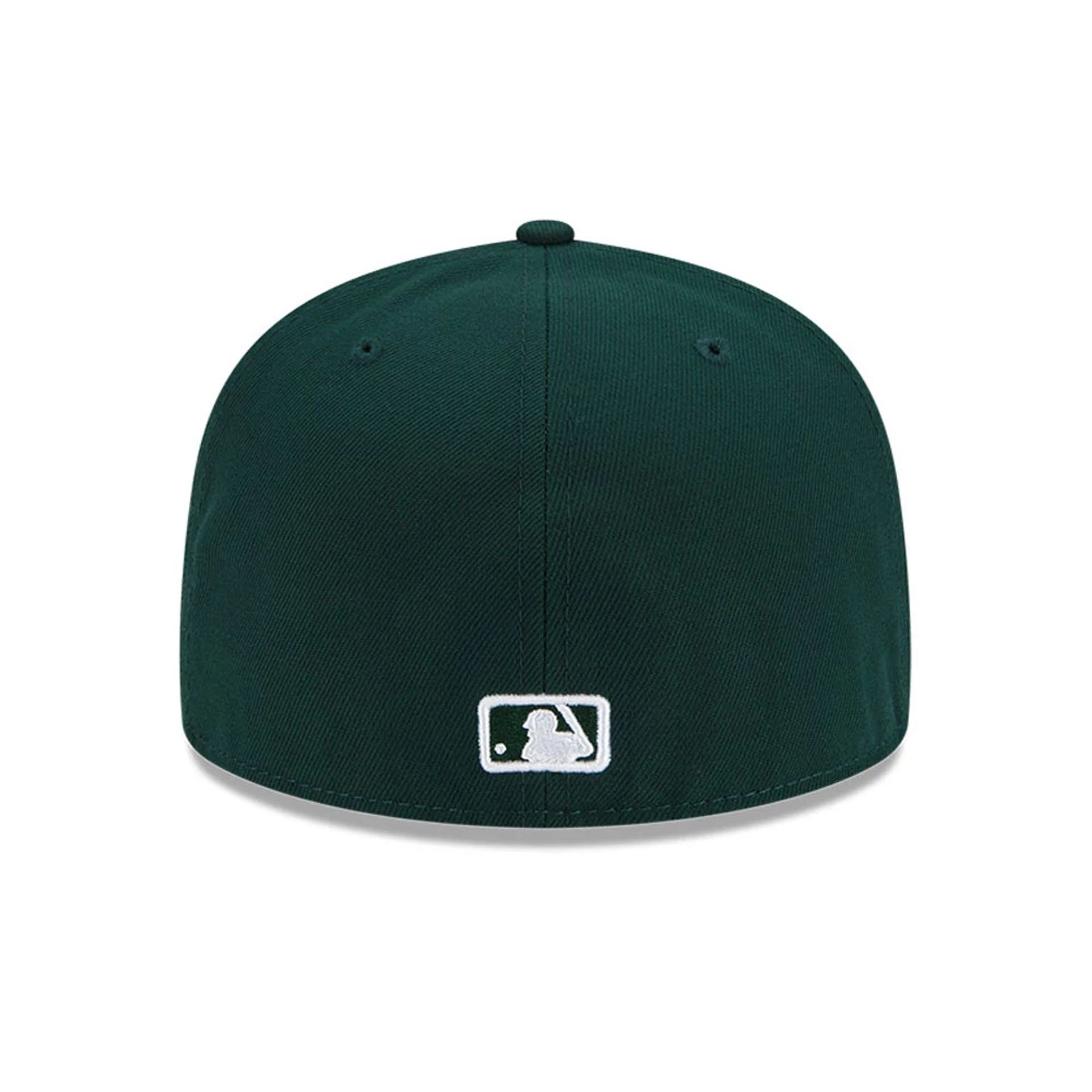 Pictured is this MLB Atlanta Braves 59FIFTY Fitted cap in dark green. 5