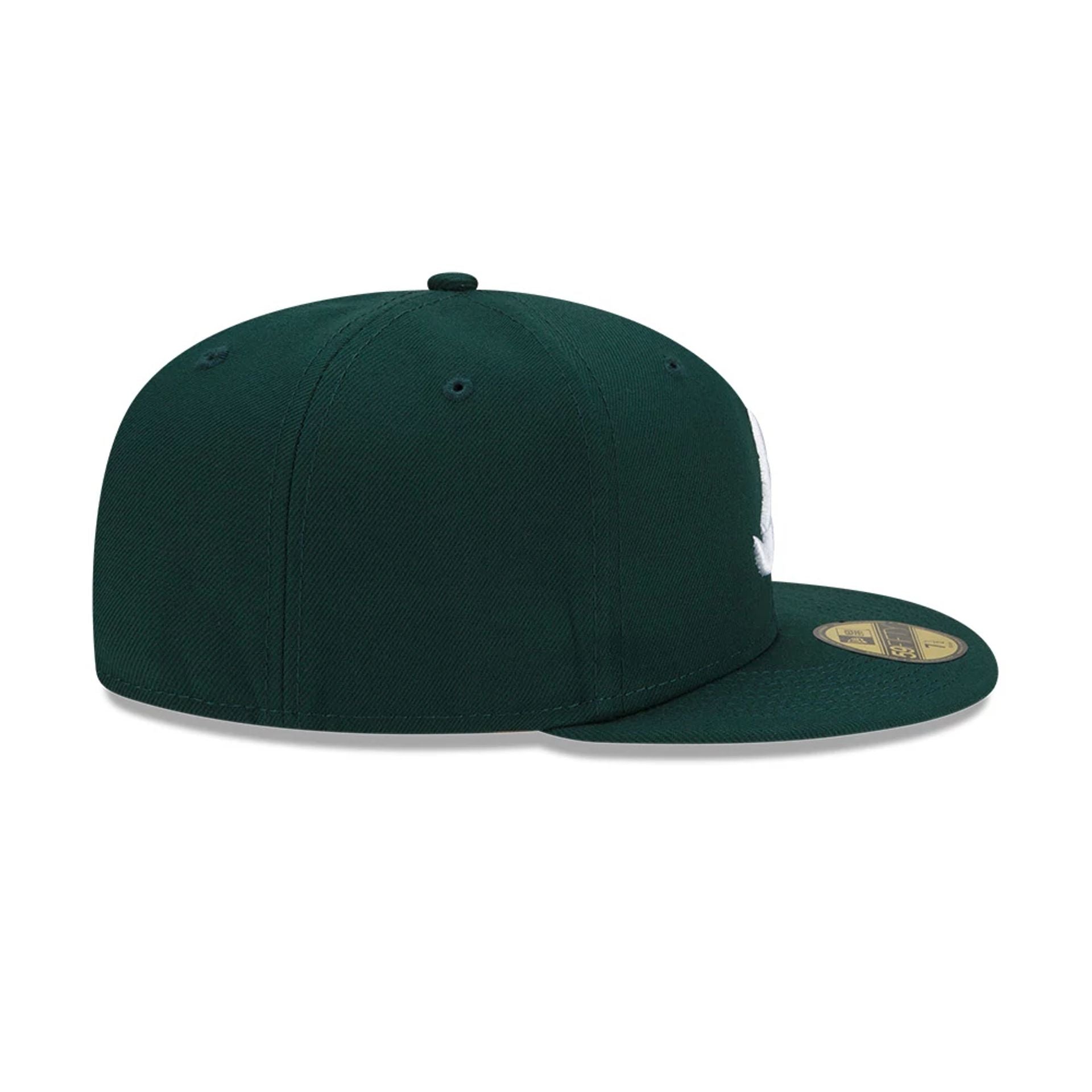 Pictured is this MLB Atlanta Braves 59FIFTY Fitted cap in dark green. 6