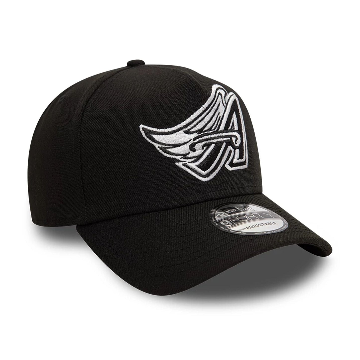 This is a LA Angels Black White Black 9FORTY A-Frame Cap 4