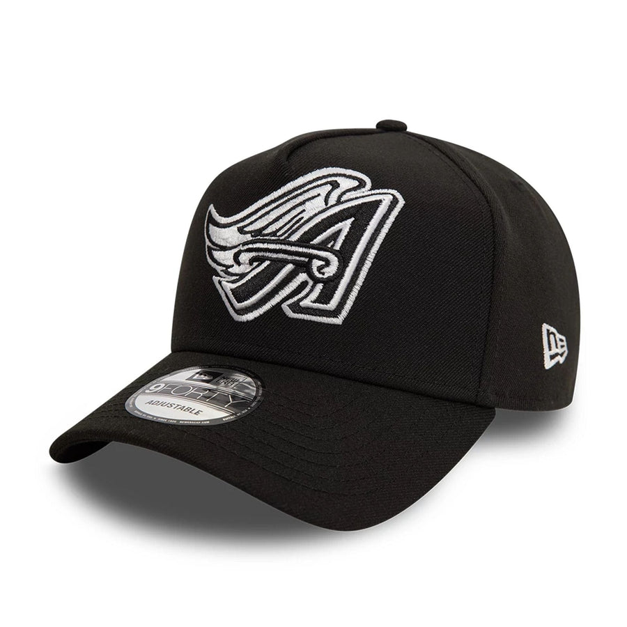 This is a LA Angels Black White Black 9FORTY A-Frame Cap 1