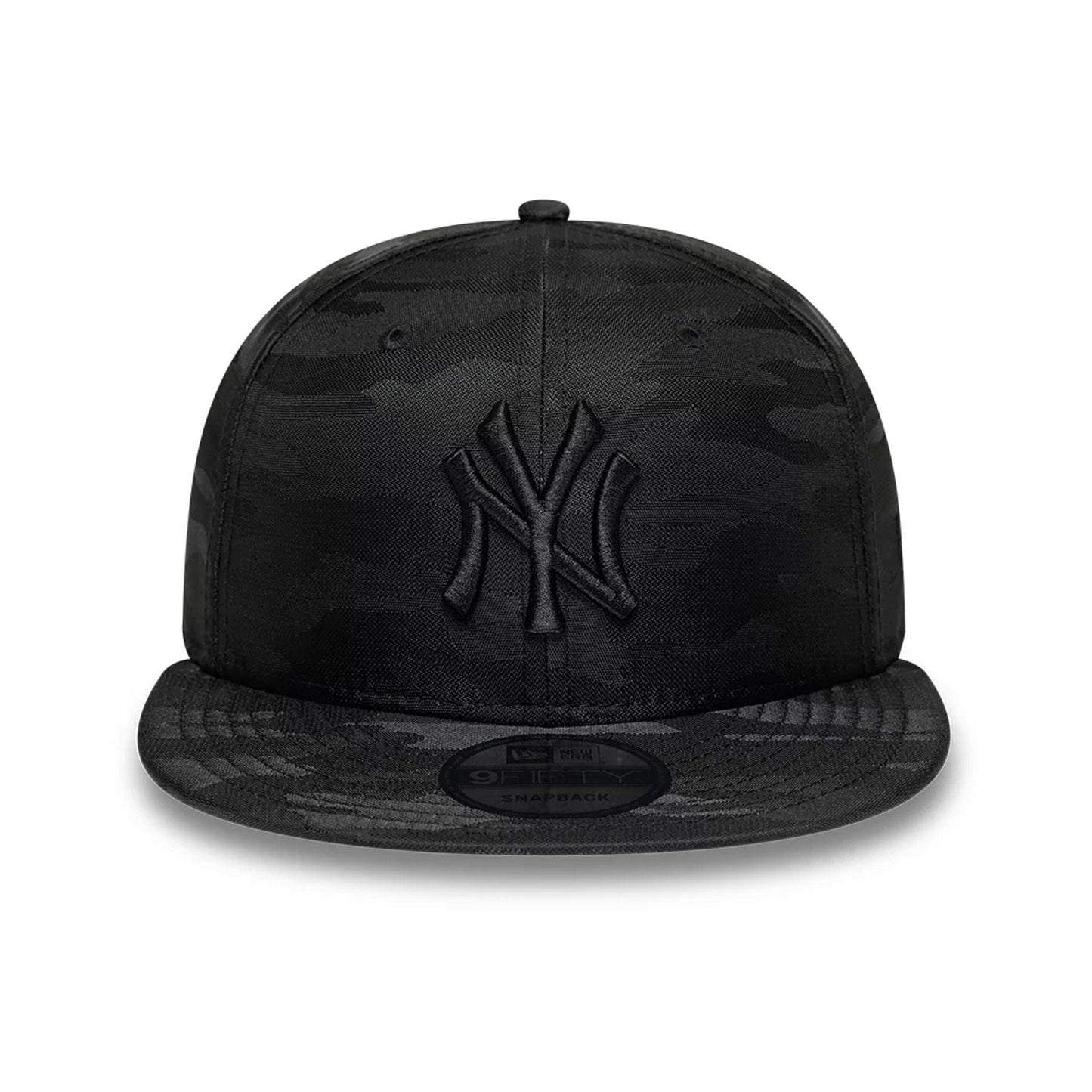 Pictured is this MLB Black On Black New York Yankees 9FIFTY Snapback cap in black. 2