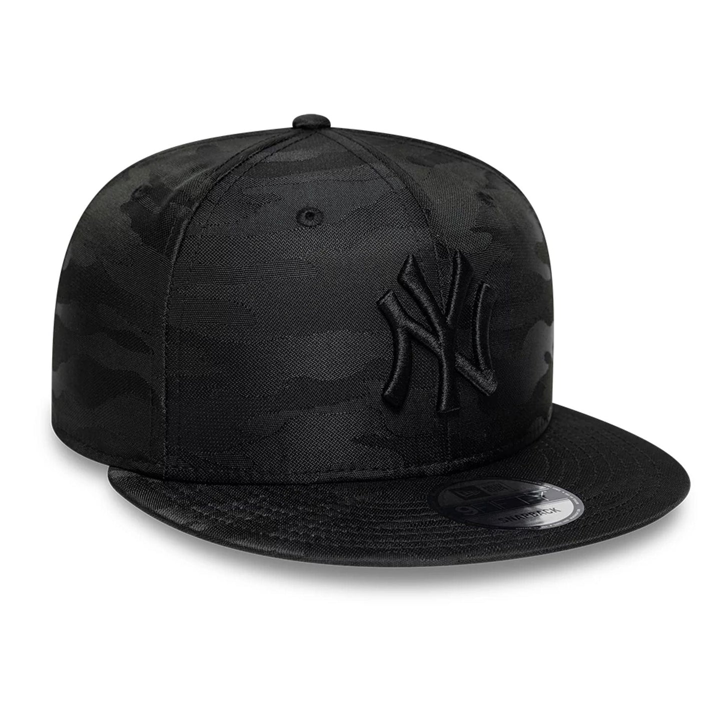 Pictured is this MLB Black On Black New York Yankees 9FIFTY Snapback cap in black. 3
