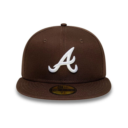Pictured is this MLB Atlanta Braves 59FIFTY Fitted cap in dark brown. 3