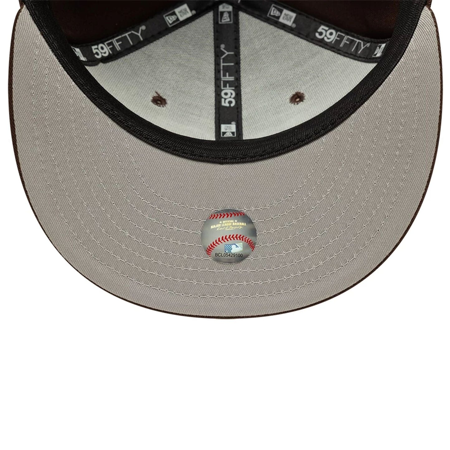 Pictured is this MLB Atlanta Braves 59FIFTY Fitted cap in dark brown. 2