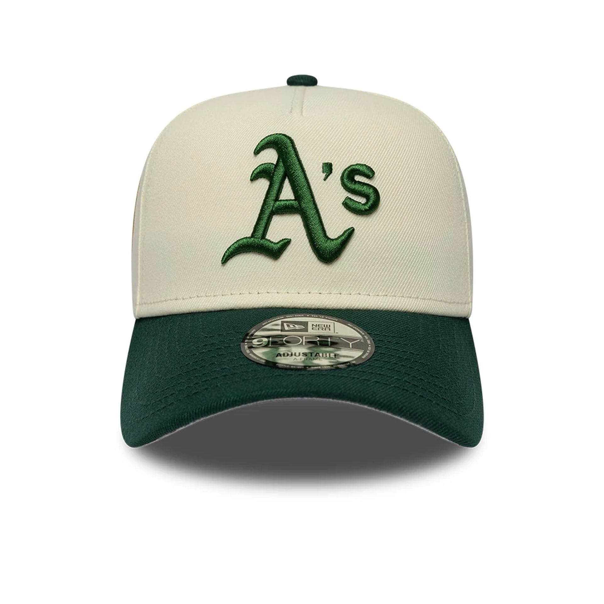 Pictured is this MLB Cooperstown Athletics 9FORTY A-Frame cap in white. 3