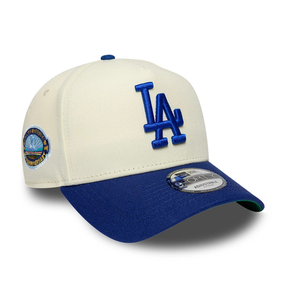 Pictured is this MLB Cooperstown LA Dodgers 9FORTY A-Frame cap in white & blue. 1