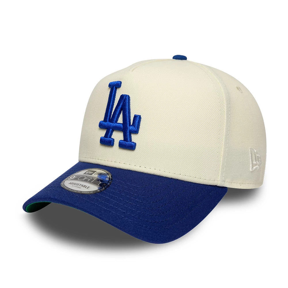 Pictured is this MLB Cooperstown LA Dodgers 9FORTY A-Frame cap in white & blue. 4