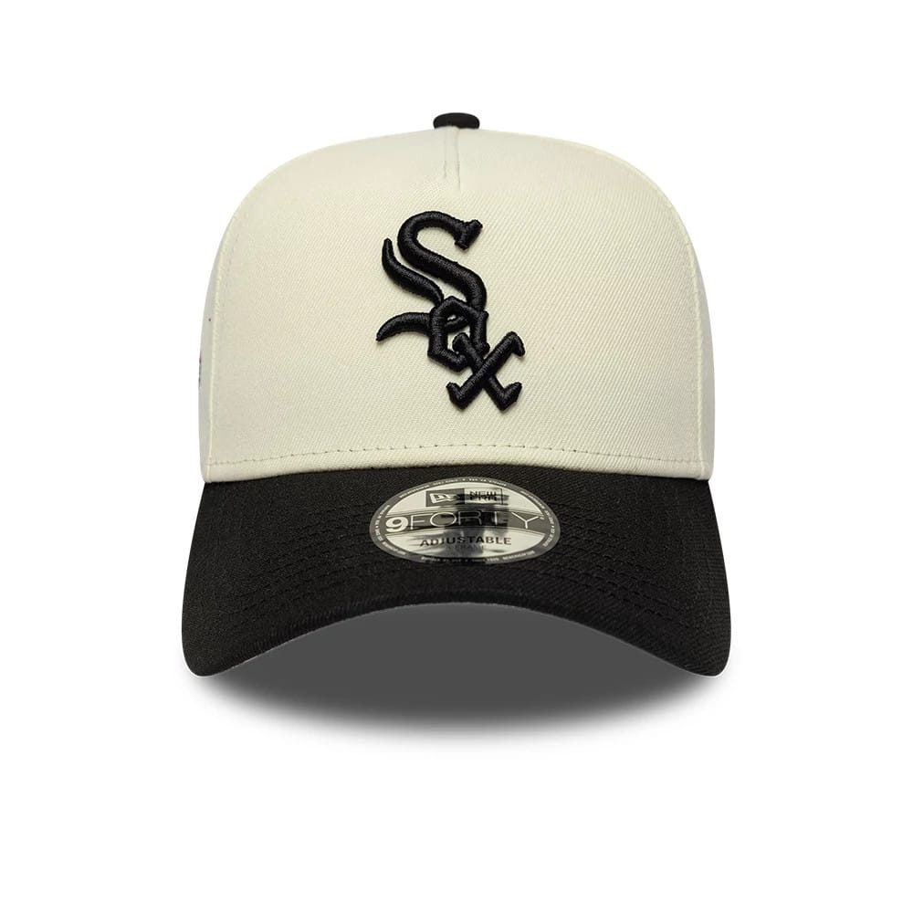 Pictured is this MLB Cooperstown Chicago White Sox 9FORTY A-Frame cap in white & black. 3