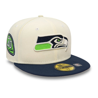 This is a Seattle Seahawks Chrome White 59FIFTY Fitted Cap 1