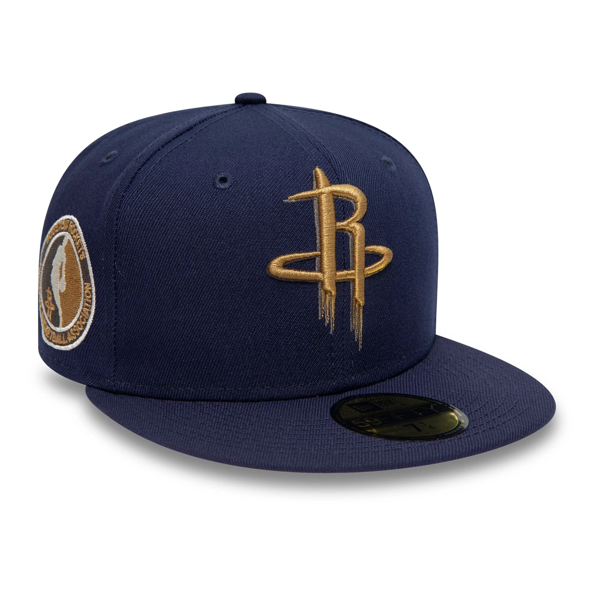 This is a Houston Rockets NBA Side Patch Navy 59FIFTY Fitted Cap 1