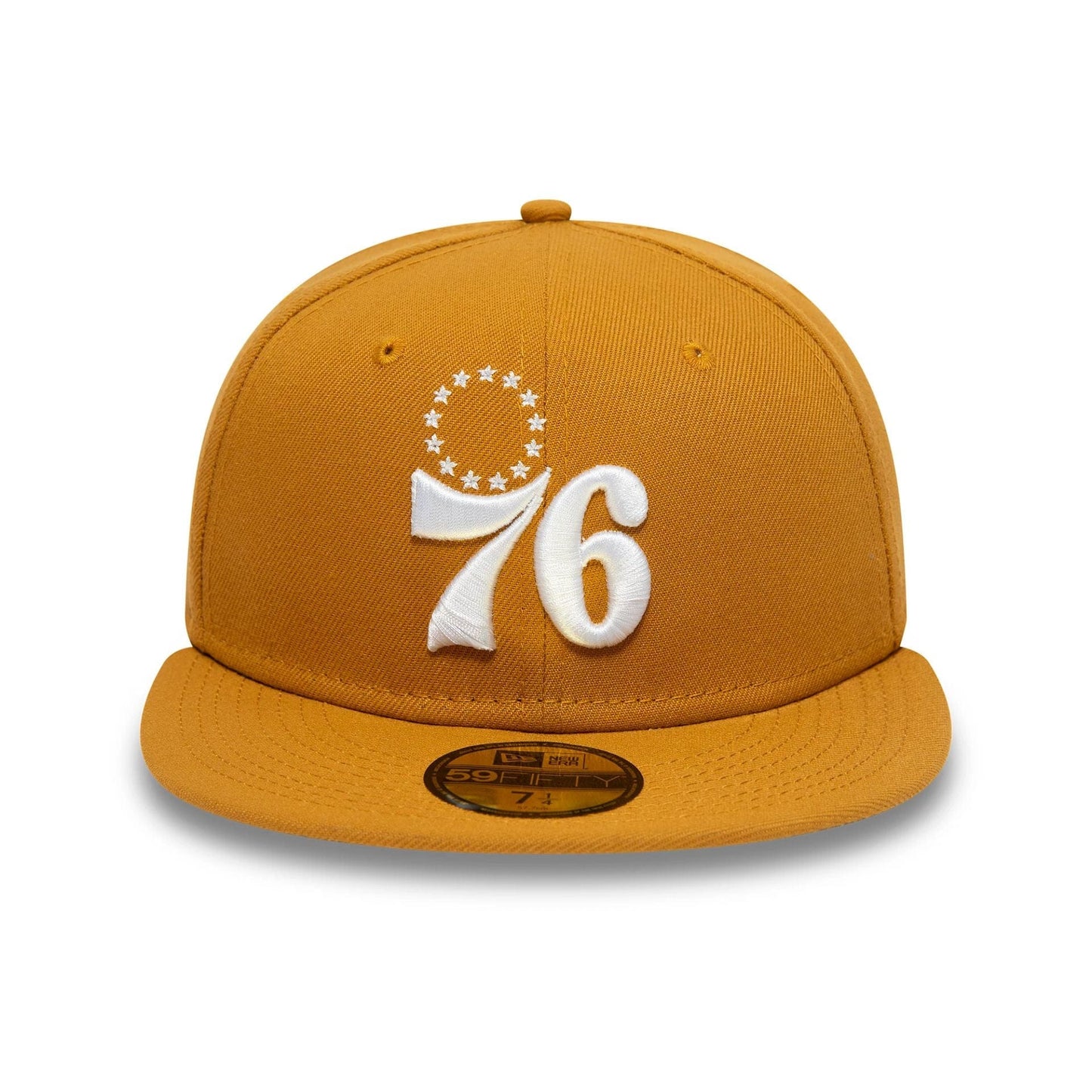 This is a Philadelphia 76ers NBA Camel Beige 59FIFTY Fitted Cap 3