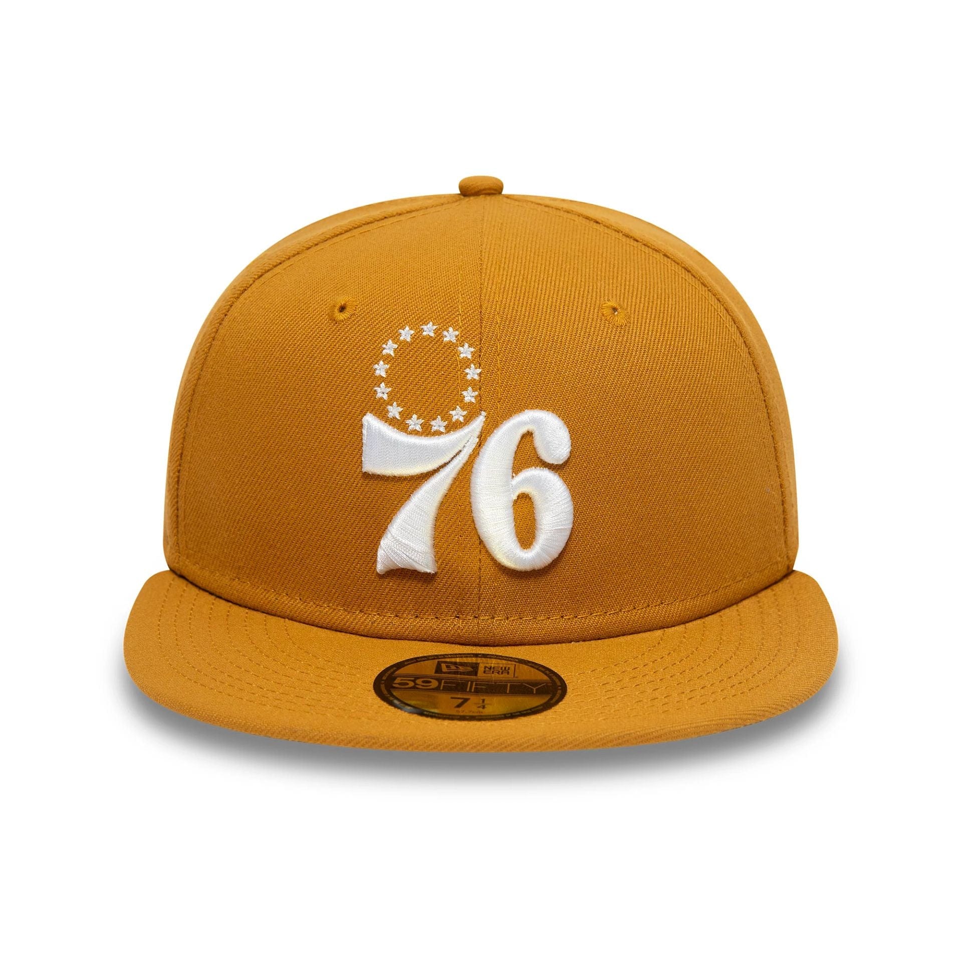 This is a Philadelphia 76ers NBA Camel Beige 59FIFTY Fitted Cap 3