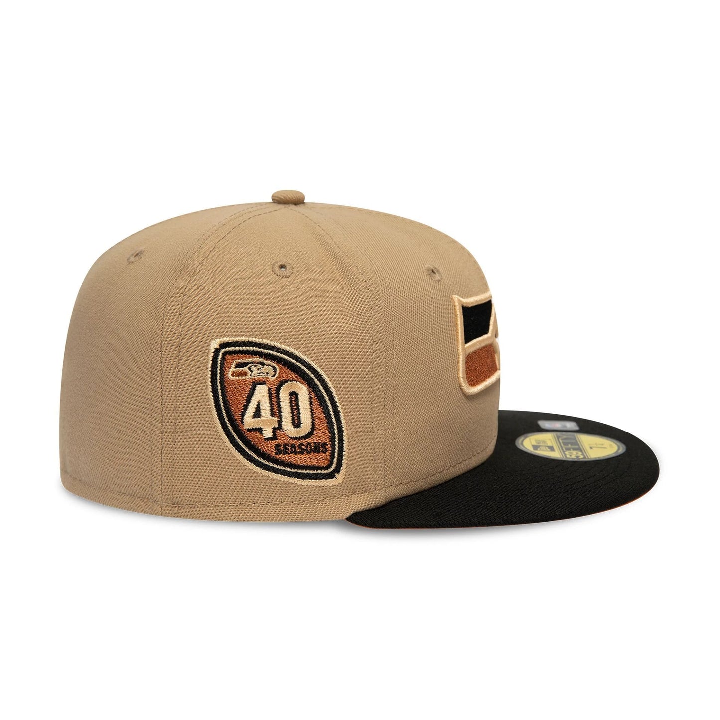 This is a Seattle Seahawks NFL Light Beige 59FIFTY Fitted Cap 7