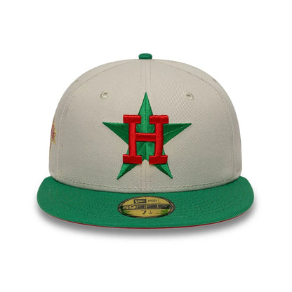 Pictured is this MLB Cooperstown Houston Astros 59FIFTY Fitted cap in Beige. 3