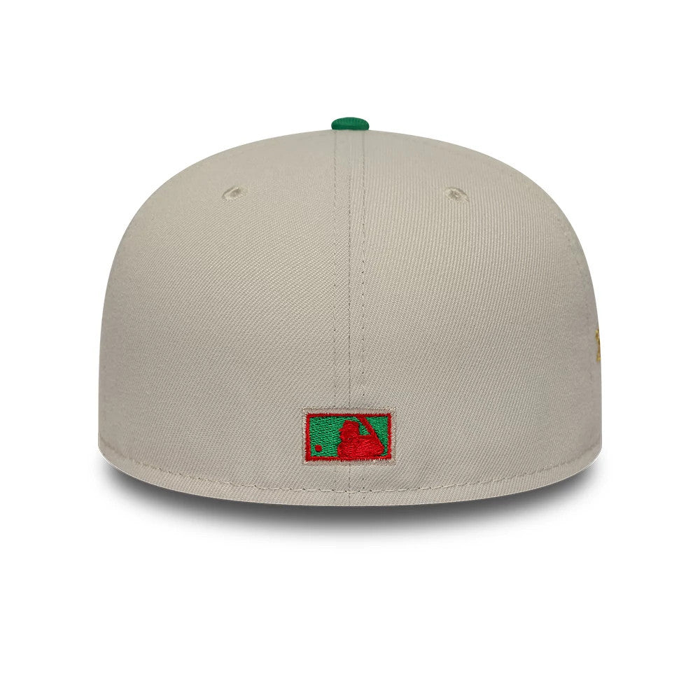 Pictured is this MLB Cooperstown Houston Astros 59FIFTY Fitted cap in Beige & Green. 5