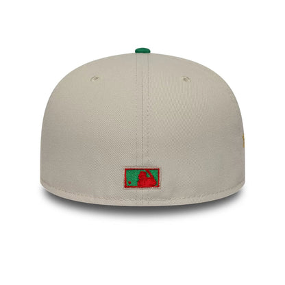 Pictured is this MLB Cooperstown Houston Astros 59FIFTY Fitted cap in Beige. 5