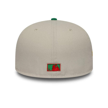 Pictured is this MLB Cooperstown Houston Astros 59FIFTY Fitted cap in Beige & Green. 5