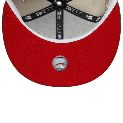 Pictured is this MLB Cooperstown Houston Astros 59FIFTY Fitted cap in Beige & Green. 2