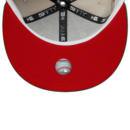 Pictured is this MLB Cooperstown Houston Astros 59FIFTY Fitted cap in Beige. 2