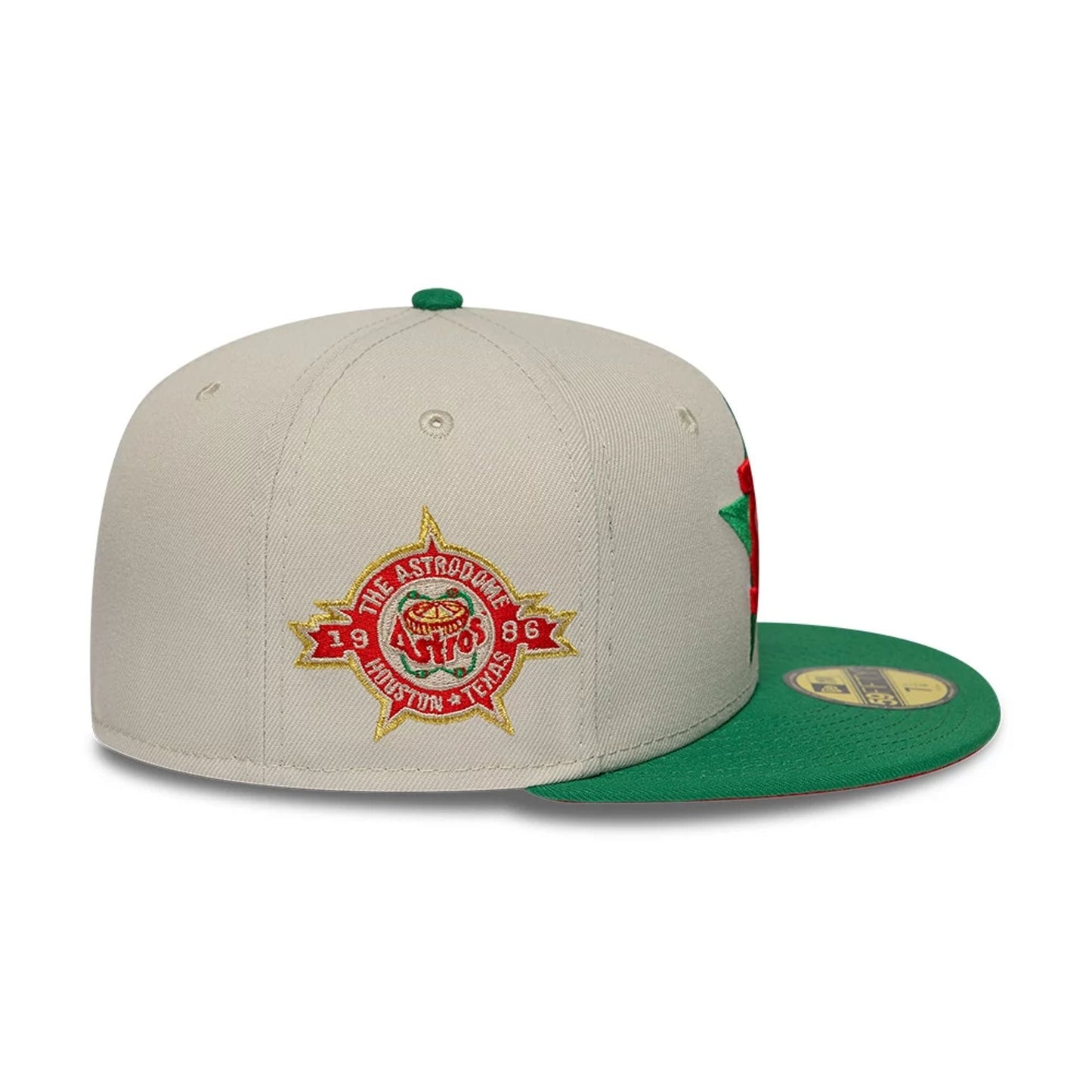 Pictured is this MLB Cooperstown Houston Astros 59FIFTY Fitted cap in Beige. 6