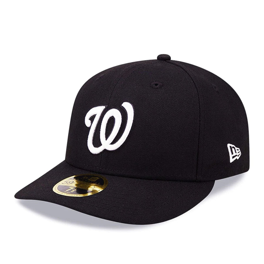 Pictured is this MLB Washington Nationals Black Low Profile 59FIFTY Fitted cap. 1