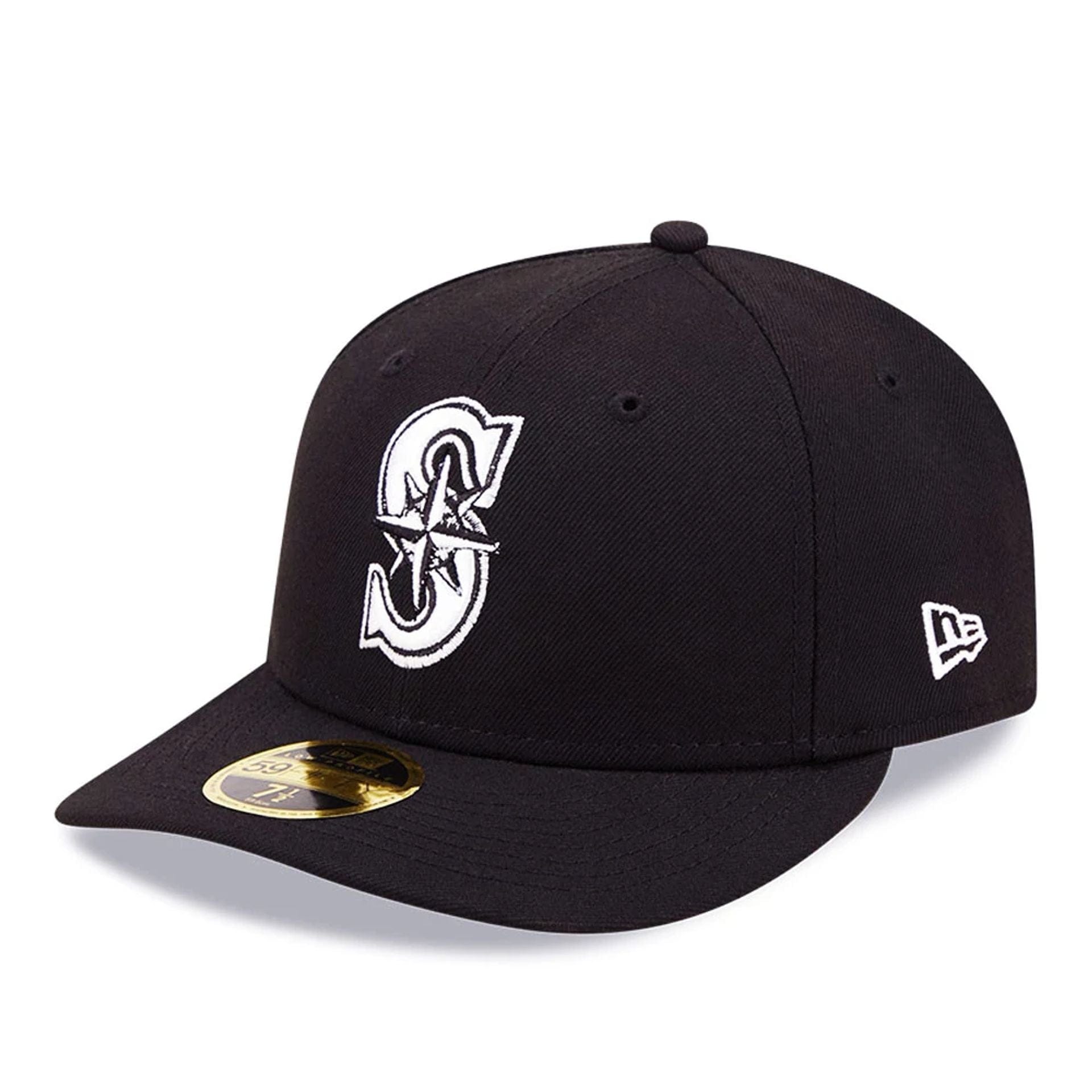 This is a Seattle Mariners Black Low Profile 59FIFTY Fitted Cap 1