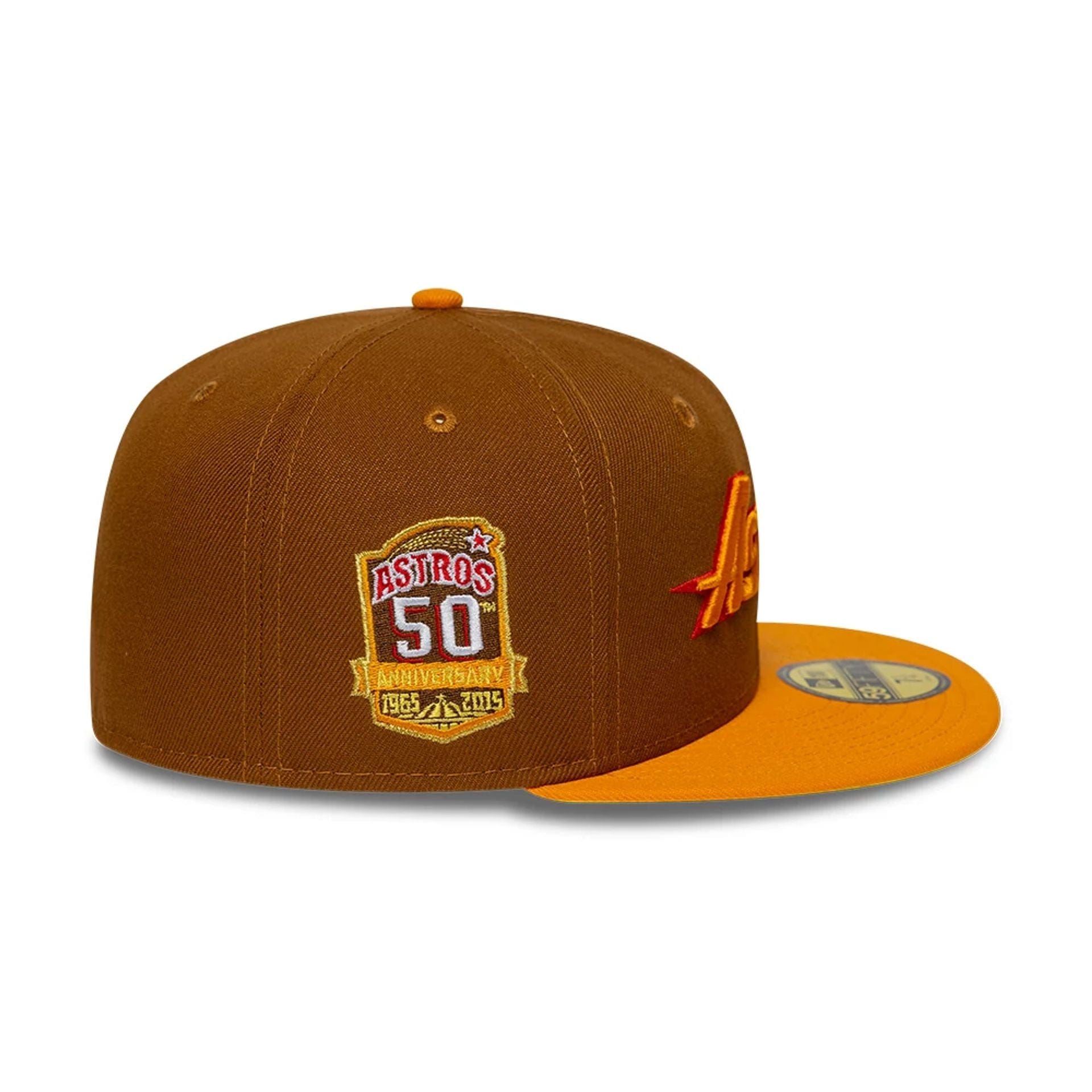 Pictured is this MLB Cooperstown Houston Astros 59FIFTY Fitted cap in brown. 6