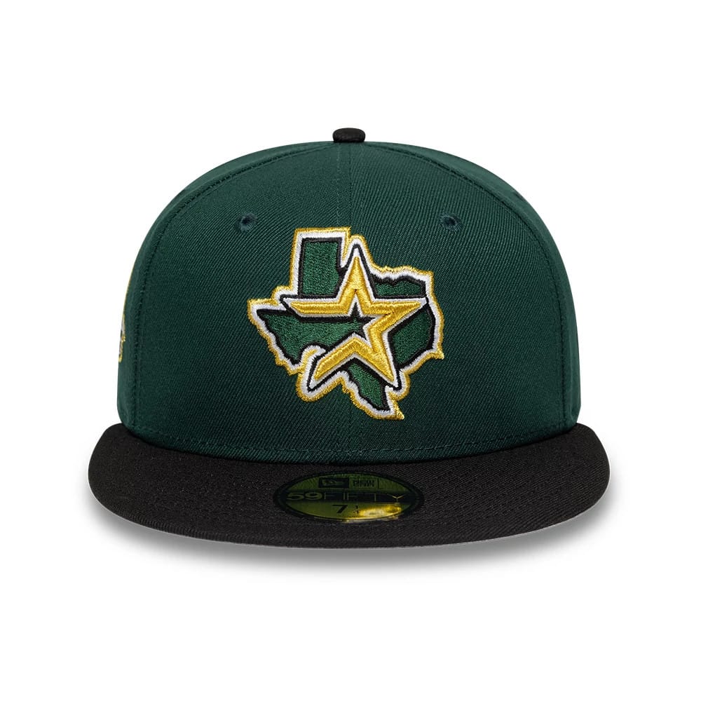 Pictured is this MLB Cooperstown Houston Astros 59FIFTY Fitted cap in green & black. 3