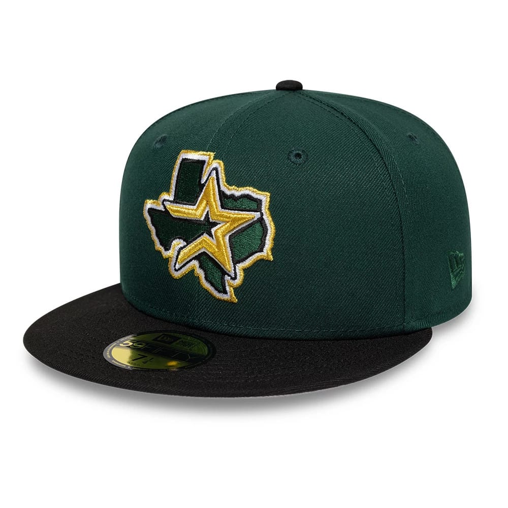 Pictured is this MLB Cooperstown Houston Astros 59FIFTY Fitted cap in green & black. 4