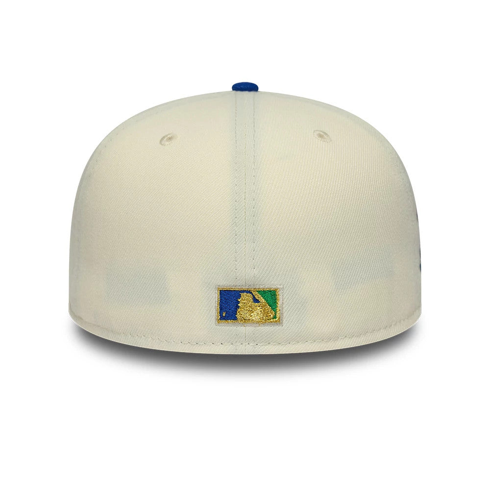 Pictured is this MLB Cooperstown Texas Rangers 59FIFTY Fitted cap in white & blue. 5