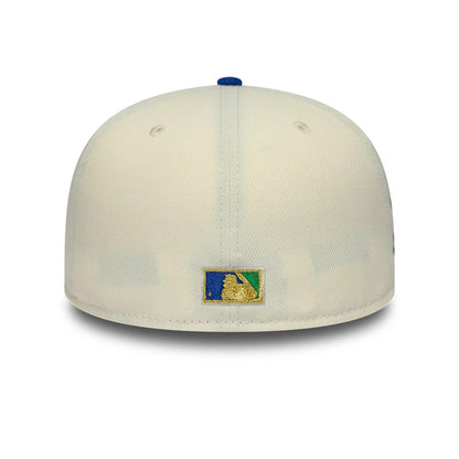 Pictured is this MLB Cooperstown Texas Rangers 59FIFTY Fitted cap in white & blue. 5