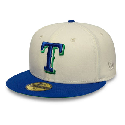 Pictured is this MLB Cooperstown Texas Rangers 59FIFTY Fitted cap in white. 4