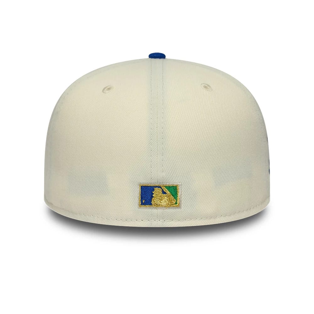 Pictured is this MLB Cooperstown Texas Rangers 59FIFTY Fitted cap in white & blue. 5