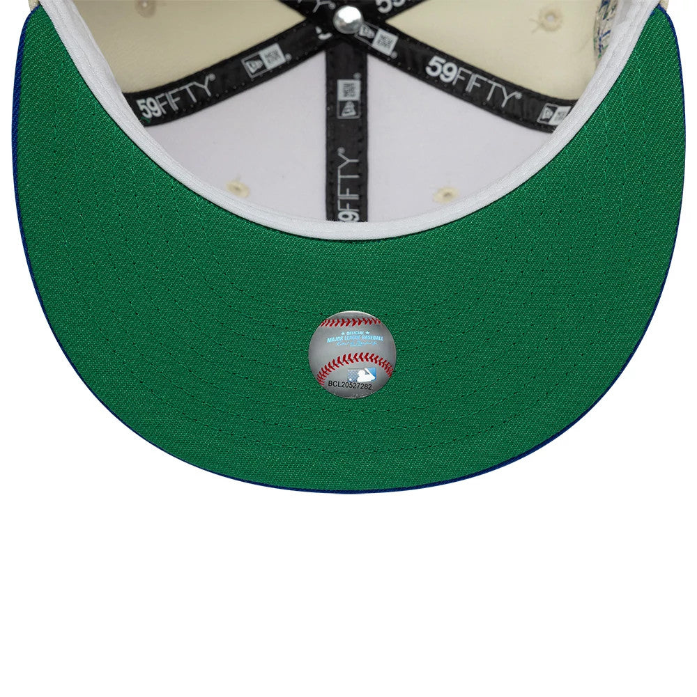 Pictured is this MLB Cooperstown Texas Rangers 59FIFTY Fitted cap in white & blue. 2