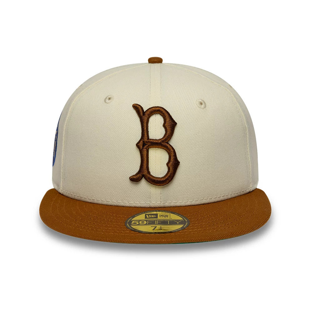 Pictured is this MLB Cooperstown Jackie Robinson Brooklyn Dodgers 59FIFTY Fitted cap in white. 3