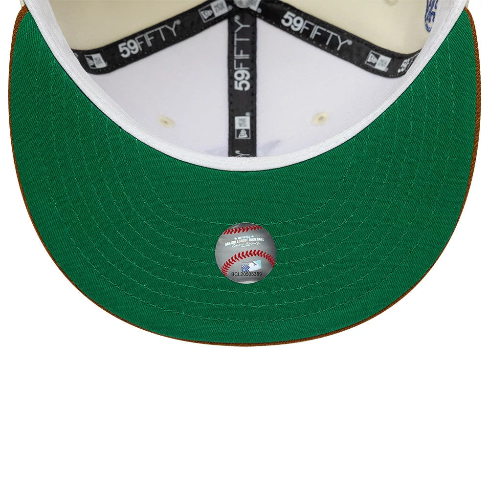 Pictured is this MLB Cooperstown Jackie Robinson Brooklyn Dodgers 59FIFTY Fitted cap in white. 2
