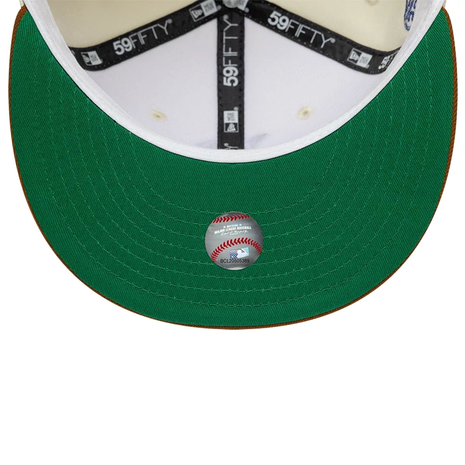 Pictured is this MLB Cooperstown Jackie Robinson Brooklyn Dodgers 59FIFTY Fitted cap in white. 2