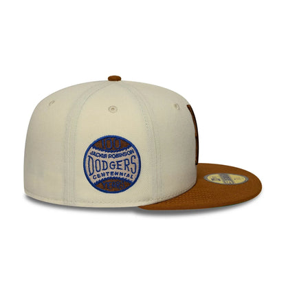 Pictured is this MLB Cooperstown Jackie Robinson Brooklyn Dodgers 59FIFTY Fitted cap in white. 6