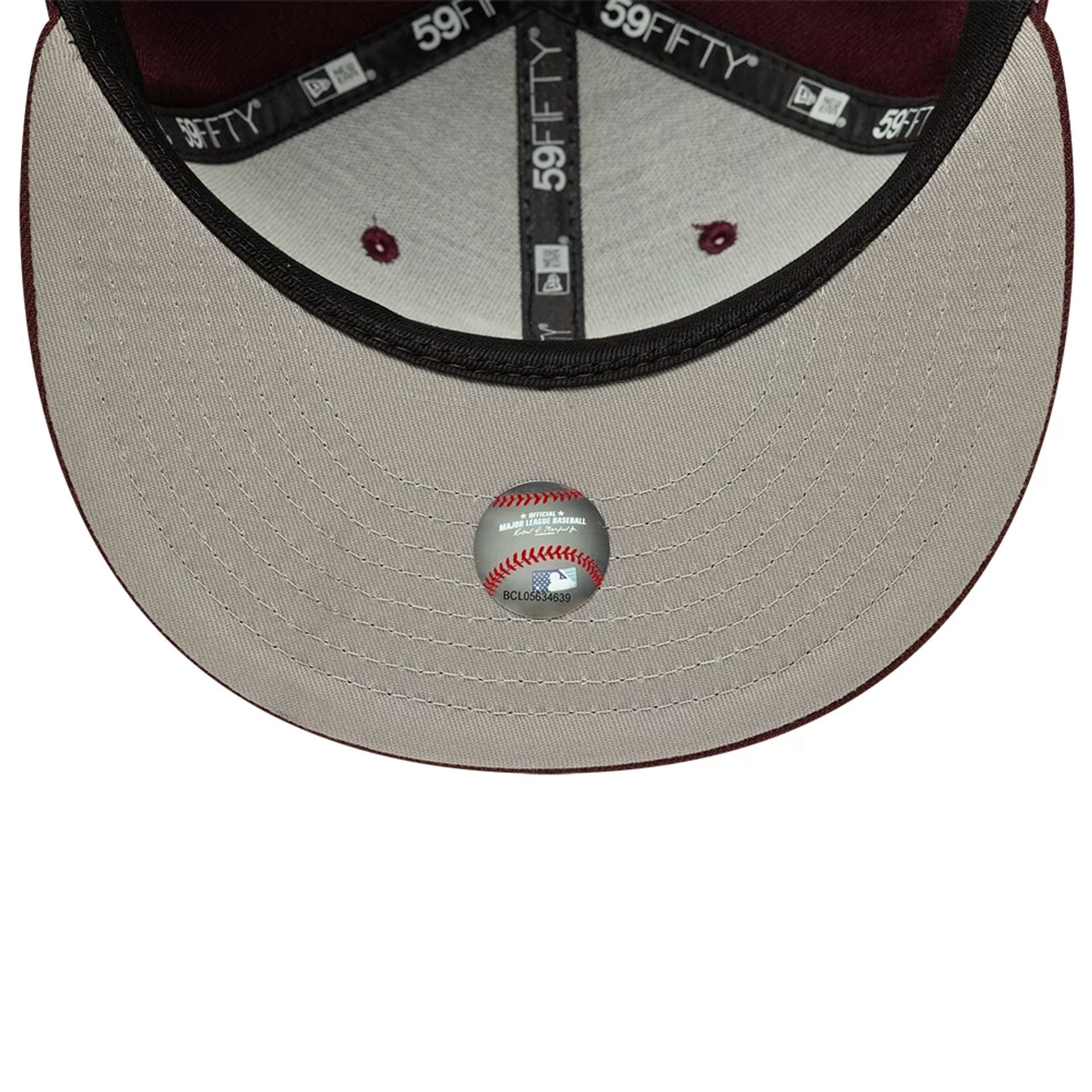 Pictured is this MLB Atlanta Braves 59FIFTY Fitted cap in dark purple. 2