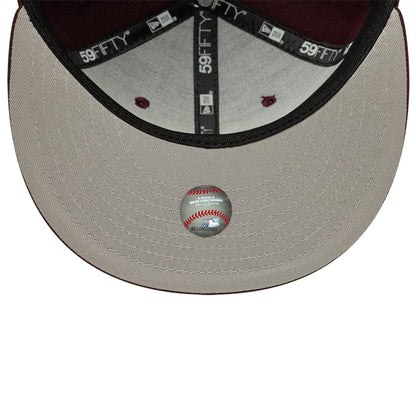 Pictured is this MLB Detroit Tigers 59FIFTY Fitted cap in dark purple. 2